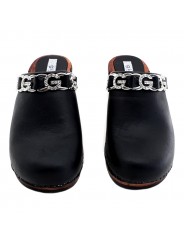 BLACK SWEDISH CLOGS WITH ACCESSORIES