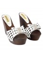 WHITE WEDGE CLOGS