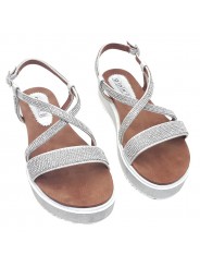 SILVER SANDALS WITH STRASS