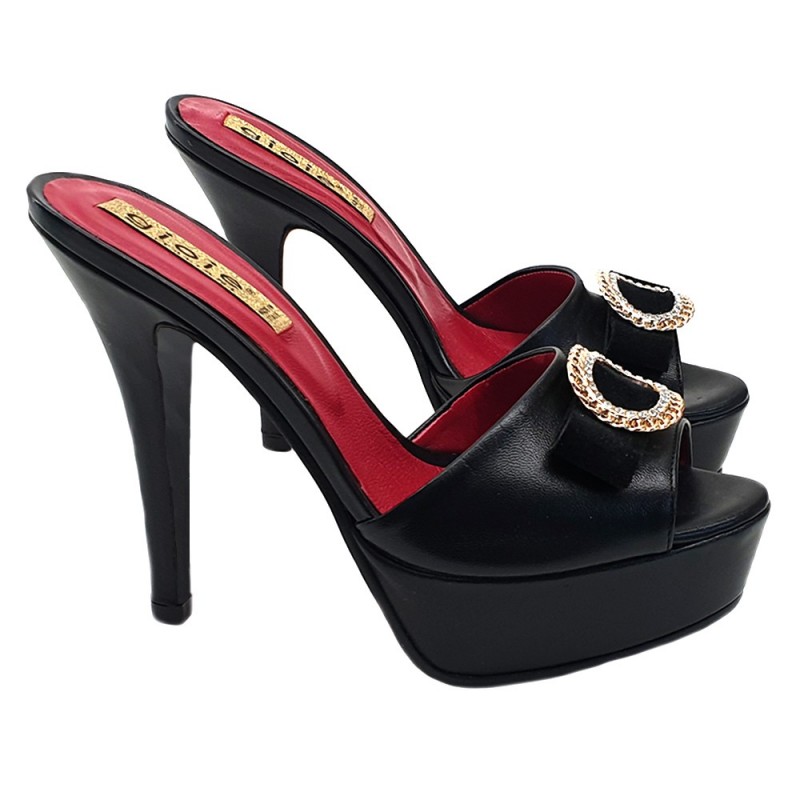 BLACK LUXORY SANDALS WITH ACCESSORY