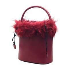 WOMEN'S RED BUCKET BAG