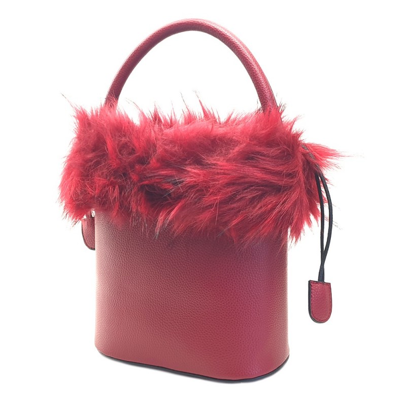 WOMEN'S RED BUCKET BAG