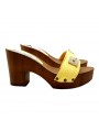 YELLOW CLOGS WITH COMFY HEEL 9