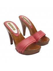 CORAL HEEL CLOGS IN LEATHER