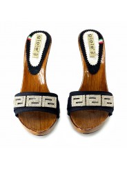 CLOGS WITH STRASS BLACK