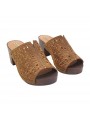 CAMEL CLOGS IN LACE HEEL 6