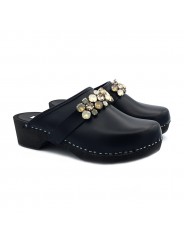 LEATHER SWEDISH CLOGS WITH ACCESSORY HEEL 5