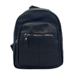 SYNTHETIC LEATHER BACKPACK BLACK UNISEX
