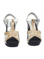 CLOGS WITH GOLD GLITTER SILVER BANDS