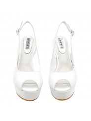 WHITE CEREMONY SANDALS WITH HIGH HEEL