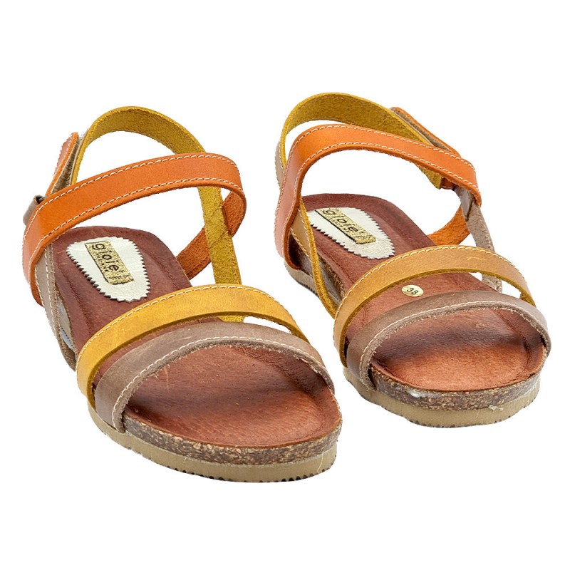TWO-TONE FLAT SANDALS WITH STRAP AND HEEL 2
