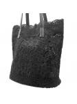 BAG IN BLACK LACE WITH FLORAL PATTERN