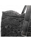 BAG IN BLACK LACE WITH FLORAL PATTERN