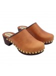 BROWN CLASSIC SWEDISH CLOGS WITH STUDS
