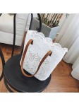 WHITE LACE BAG WITH FLORAL PATTERN